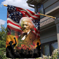 Frederick Douglass Garden Flag American Flag Background Powerful Quote Build Strong Children Civil Rights Tribute - Wonder Print Shop
