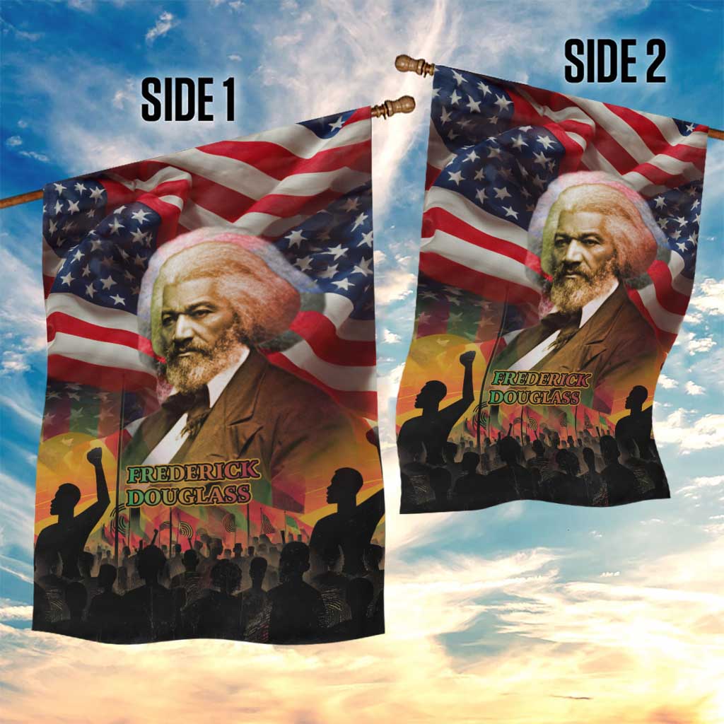 Frederick Douglass Garden Flag American Flag Background Powerful Quote Build Strong Children Civil Rights Tribute - Wonder Print Shop