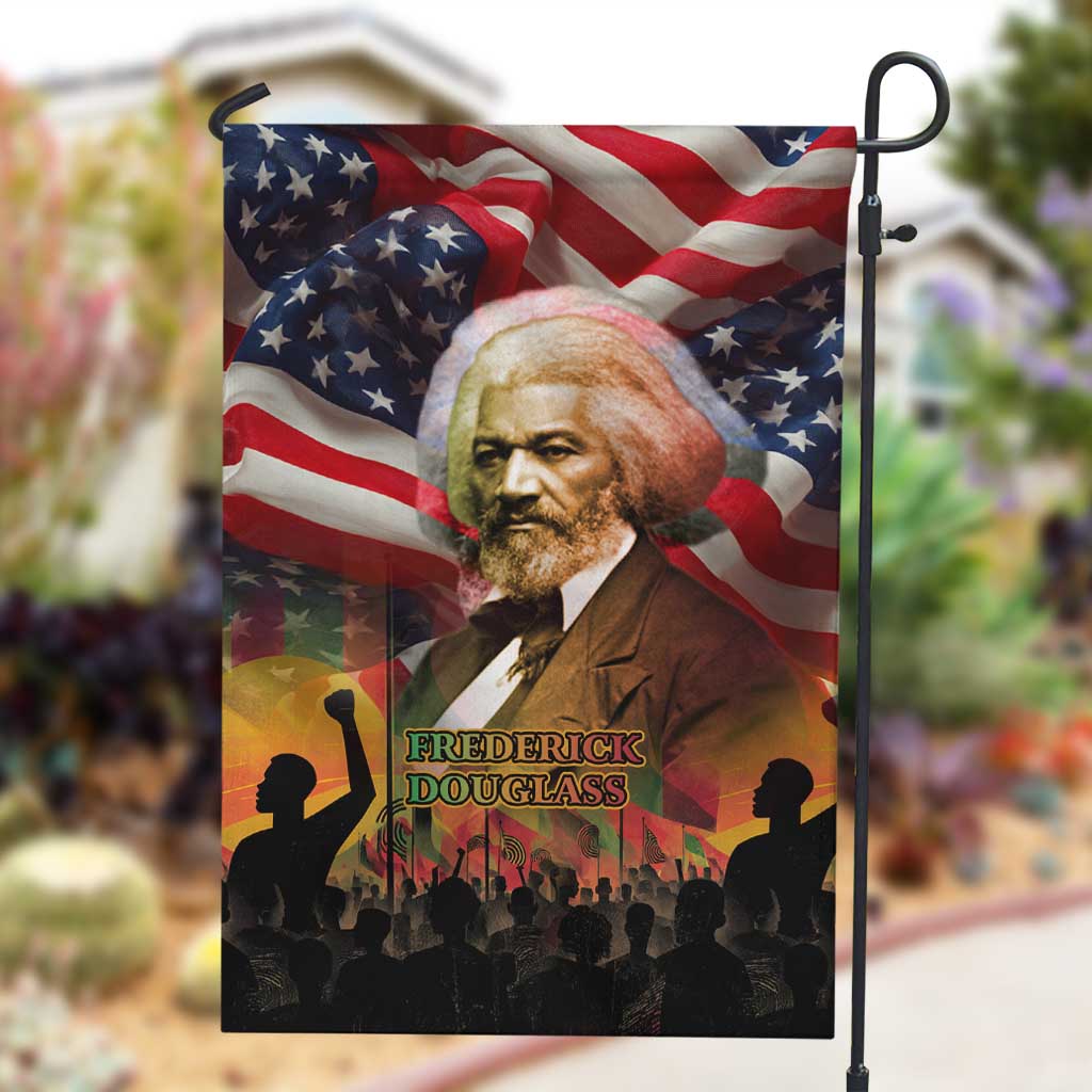 Frederick Douglass Garden Flag American Flag Background Powerful Quote Build Strong Children Civil Rights Tribute - Wonder Print Shop