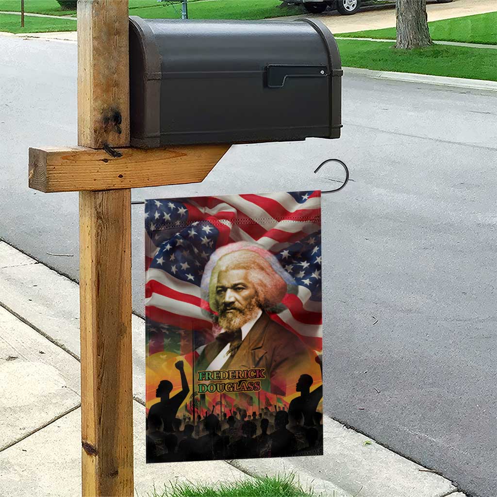 Frederick Douglass Garden Flag American Flag Background Powerful Quote Build Strong Children Civil Rights Tribute - Wonder Print Shop