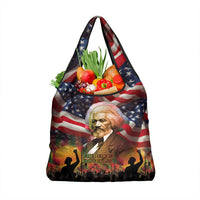 Frederick Douglass Grocery Bag American Flag Background Powerful Quote Build Strong Children Civil Rights Tribute - Wonder Print Shop