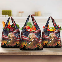 Frederick Douglass Grocery Bag American Flag Background Powerful Quote Build Strong Children Civil Rights Tribute - Wonder Print Shop