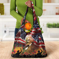 Frederick Douglass Grocery Bag American Flag Background Powerful Quote Build Strong Children Civil Rights Tribute - Wonder Print Shop