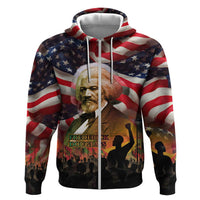 Frederick Douglass Hoodie American Flag Background Powerful Quote Build Strong Children Civil Rights Tribute - Wonder Print Shop