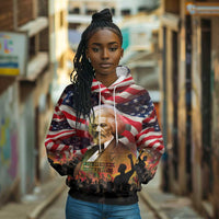 Frederick Douglass Hoodie American Flag Background Powerful Quote Build Strong Children Civil Rights Tribute - Wonder Print Shop