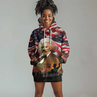 Frederick Douglass Hoodie Dress American Flag Background Powerful Quote Build Strong Children Civil Rights Tribute - Wonder Print Shop
