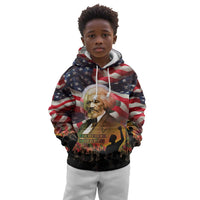 Frederick Douglass Kid Hoodie American Flag Background Powerful Quote Build Strong Children Civil Rights Tribute - Wonder Print Shop