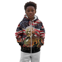 Frederick Douglass Kid Hoodie American Flag Background Powerful Quote Build Strong Children Civil Rights Tribute - Wonder Print Shop