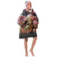 Frederick Douglass Kid Wearable Blanket Hoodie American Flag Background Powerful Quote Build Strong Children Civil Rights Tribute - Wonder Print Shop