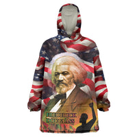 Frederick Douglass Kid Wearable Blanket Hoodie American Flag Background Powerful Quote Build Strong Children Civil Rights Tribute - Wonder Print Shop