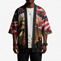 Frederick Douglass Kimono American Flag Background Powerful Quote Build Strong Children Civil Rights Tribute - Wonder Print Shop