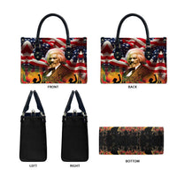 Frederick Douglass Leather Bag American Flag Background Powerful Quote Build Strong Children Civil Rights Tribute - Wonder Print Shop