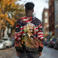 Frederick Douglass Long Sleeve Shirt American Flag Background Powerful Quote Build Strong Children Civil Rights Tribute - Wonder Print Shop