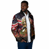 Frederick Douglass Padded Jacket American Flag Background Powerful Quote Build Strong Children Civil Rights Tribute - Wonder Print Shop
