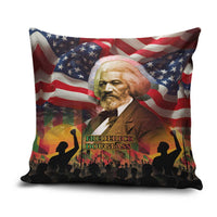 Frederick Douglass Pillow Cover American Flag Background Powerful Quote Build Strong Children Civil Rights Tribute - Wonder Print Shop