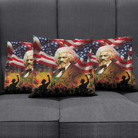 Frederick Douglass Pillow Cover American Flag Background Powerful Quote Build Strong Children Civil Rights Tribute - Wonder Print Shop