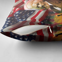 Frederick Douglass Pillow Cover American Flag Background Powerful Quote Build Strong Children Civil Rights Tribute - Wonder Print Shop