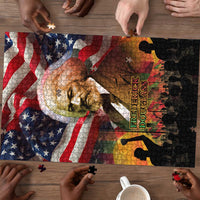 Frederick Douglass Puzzle American Flag Background Powerful Quote Build Strong Children Civil Rights Tribute - Wonder Print Shop