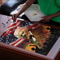 Frederick Douglass Puzzle American Flag Background Powerful Quote Build Strong Children Civil Rights Tribute - Wonder Print Shop