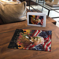 Frederick Douglass Puzzle American Flag Background Powerful Quote Build Strong Children Civil Rights Tribute - Wonder Print Shop