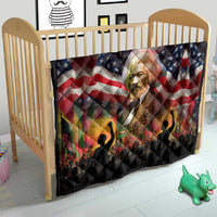 Frederick Douglass Quilt American Flag Background Powerful Quote Build Strong Children Civil Rights Tribute - Wonder Print Shop