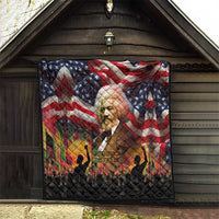 Frederick Douglass Quilt American Flag Background Powerful Quote Build Strong Children Civil Rights Tribute - Wonder Print Shop