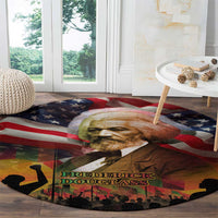 Frederick Douglass Round Carpet American Flag Background Powerful Quote Build Strong Children Civil Rights Tribute - Wonder Print Shop