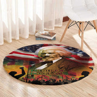 Frederick Douglass Round Carpet American Flag Background Powerful Quote Build Strong Children Civil Rights Tribute - Wonder Print Shop