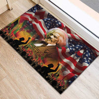 Frederick Douglass Rubber Doormat American Flag Background Powerful Quote Build Strong Children Civil Rights Tribute - Wonder Print Shop