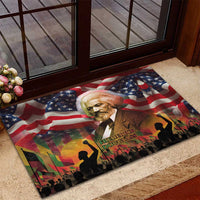 Frederick Douglass Rubber Doormat American Flag Background Powerful Quote Build Strong Children Civil Rights Tribute - Wonder Print Shop