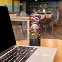 Frederick Douglass Skinny Tumbler American Flag Background Powerful Quote Build Strong Children Civil Rights Tribute - Wonder Print Shop