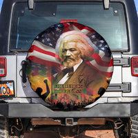 Frederick Douglass Spare Tire Cover American Flag Background Powerful Quote Build Strong Children Civil Rights Tribute - Wonder Print Shop