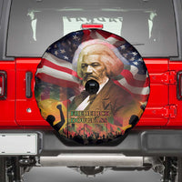 Frederick Douglass Spare Tire Cover American Flag Background Powerful Quote Build Strong Children Civil Rights Tribute - Wonder Print Shop