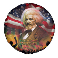 Frederick Douglass Spare Tire Cover American Flag Background Powerful Quote Build Strong Children Civil Rights Tribute - Wonder Print Shop
