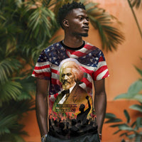 Frederick Douglass T shirt American Flag Background Powerful Quote Build Strong Children Civil Rights Tribute TS04