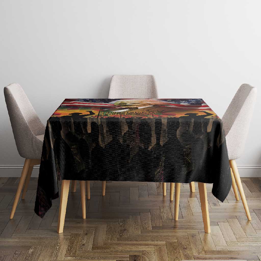 Frederick Douglass Tablecloth American Flag Background Powerful Quote Build Strong Children Civil Rights Tribute - Wonder Print Shop