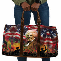 Frederick Douglass Travel Bag American Flag Background Powerful Quote Build Strong Children Civil Rights Tribute - Wonder Print Shop