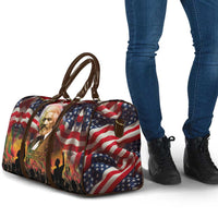 Frederick Douglass Travel Bag American Flag Background Powerful Quote Build Strong Children Civil Rights Tribute - Wonder Print Shop