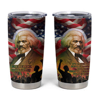 Frederick Douglass Tumbler Cup American Flag Background Powerful Quote Build Strong Children Civil Rights Tribute - Wonder Print Shop