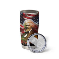 Frederick Douglass Tumbler Cup American Flag Background Powerful Quote Build Strong Children Civil Rights Tribute - Wonder Print Shop