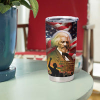 Frederick Douglass Tumbler Cup American Flag Background Powerful Quote Build Strong Children Civil Rights Tribute - Wonder Print Shop