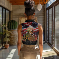 Frederick Douglass Women Sleeveless Polo Shirt American Flag Background Powerful Quote Build Strong Children Civil Rights Tribute - Wonder Print Shop