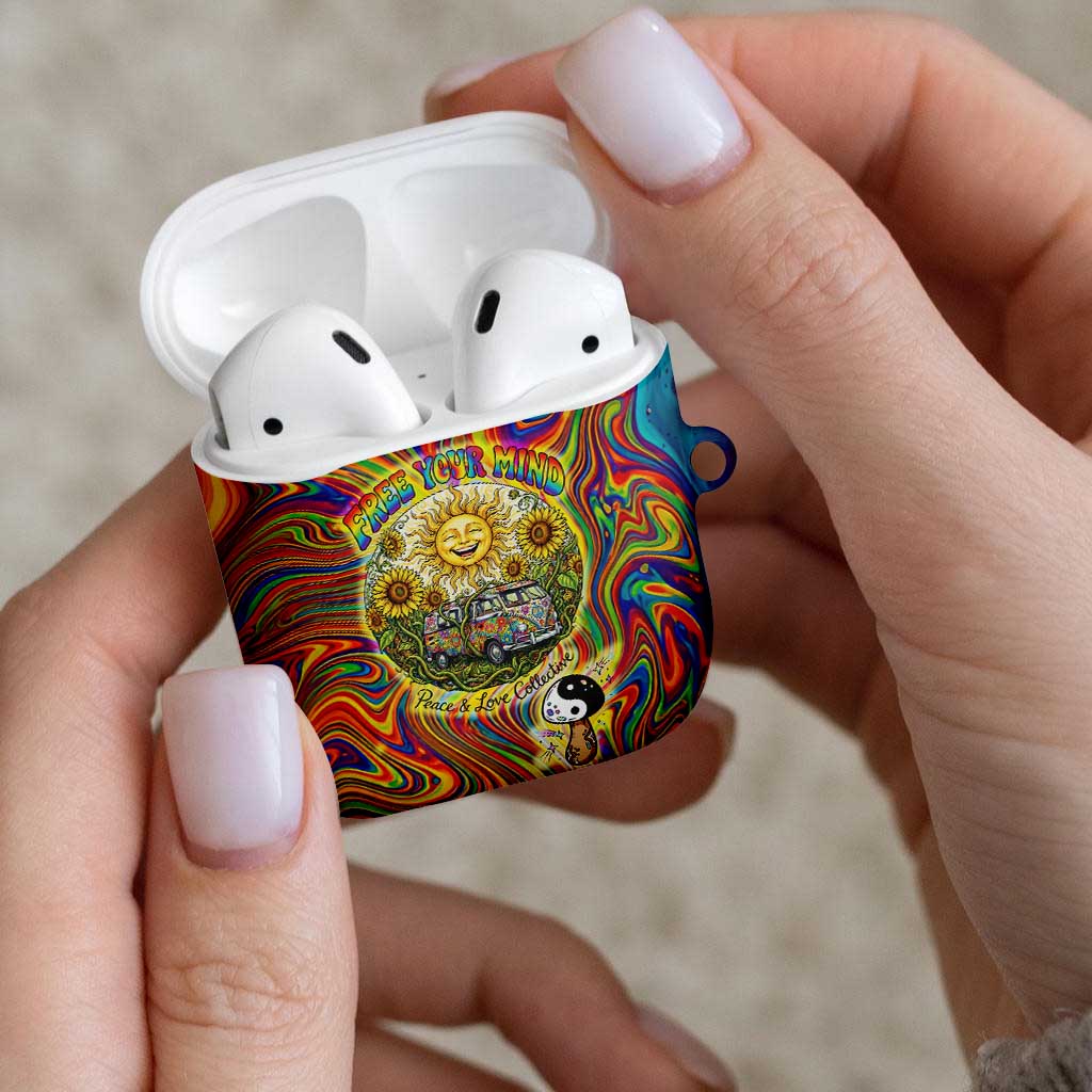 Free Your Mind Peace Love Collective AirPods Case Psychedelic Hippie Vibes