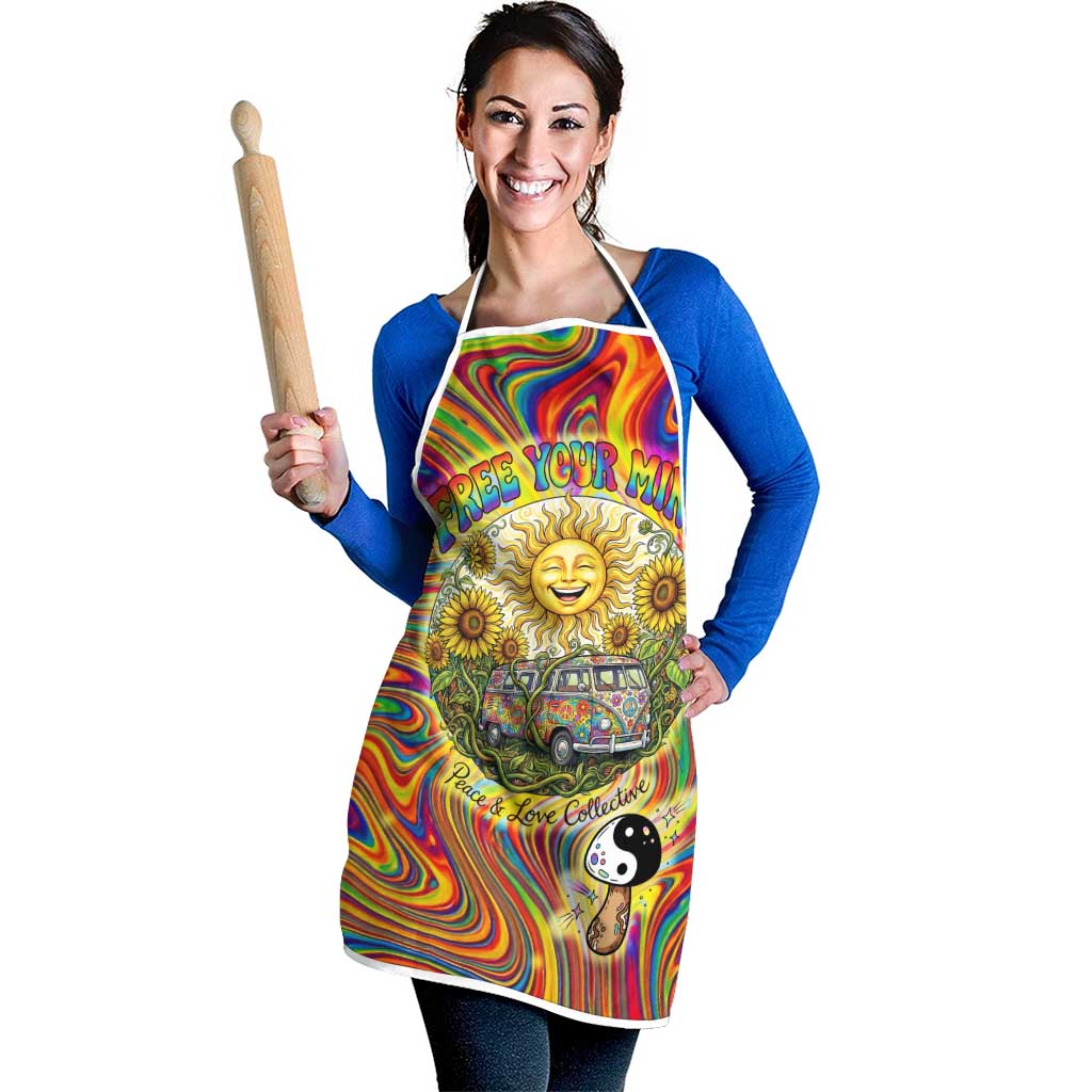 Free Your Mind Peace Love Collective Apron Psychedelic Hippie Vibes