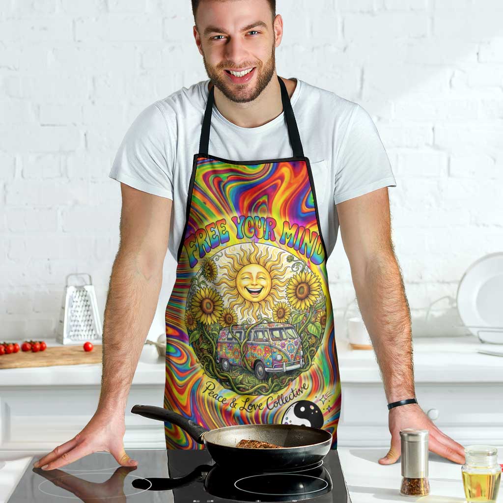 Free Your Mind Peace Love Collective Apron Psychedelic Hippie Vibes