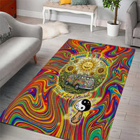 Free Your Mind Peace Love Collective Area Rug Psychedelic Hippie Vibes