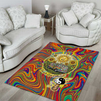 Free Your Mind Peace Love Collective Area Rug Psychedelic Hippie Vibes