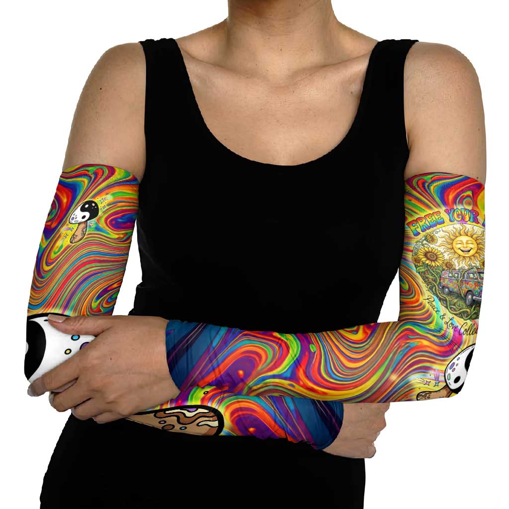 Free Your Mind Peace Love Collective Arm Sleeves Psychedelic Hippie Vibes