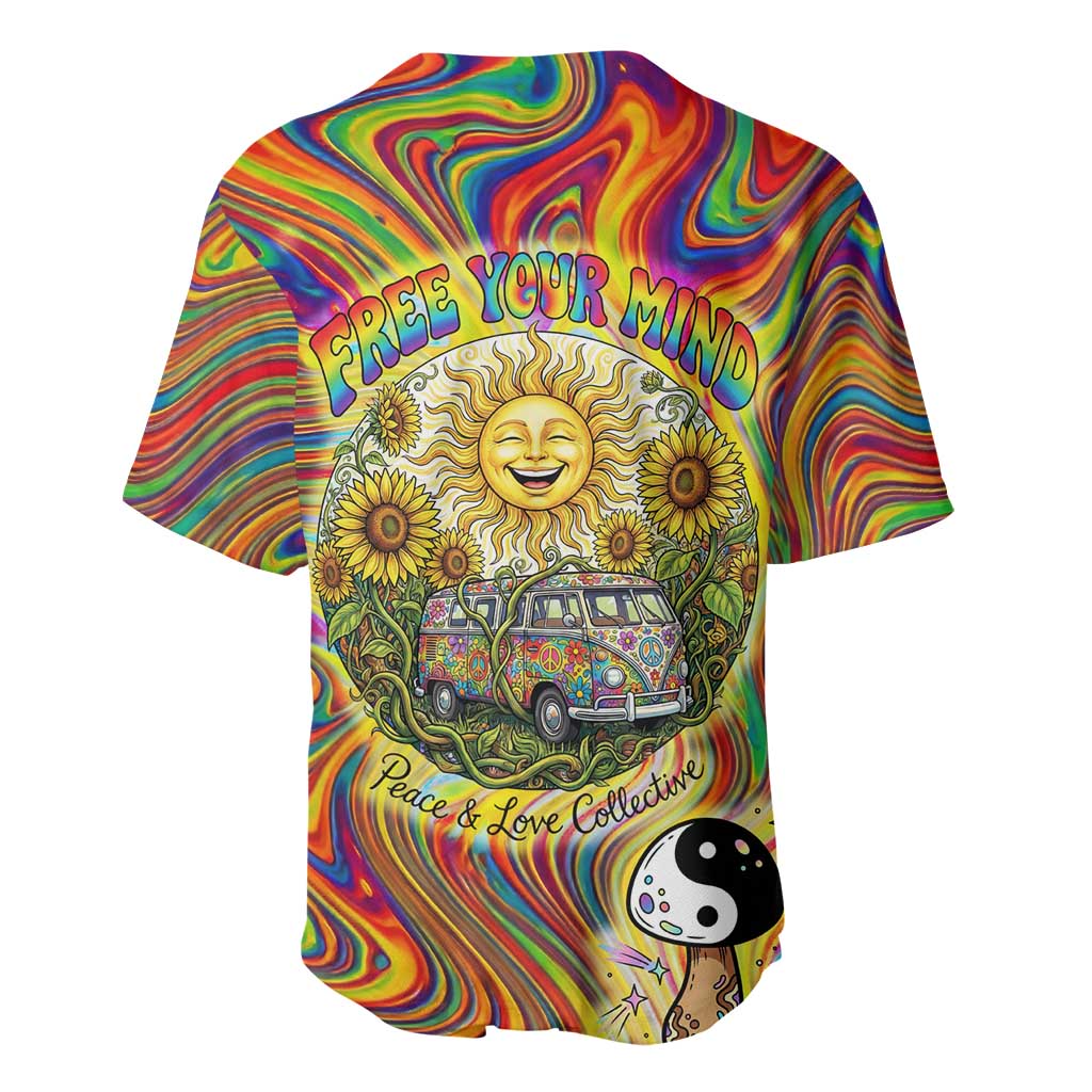 Free Your Mind Peace Love Collective Baseball Jersey Psychedelic Hippie Vibes