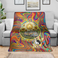Free Your Mind Peace Love Collective Blanket Psychedelic Hippie Vibes